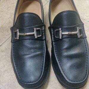 Mercanti Fiorentini 9.5 black horsebit loafers blake stitch mocassin made italy